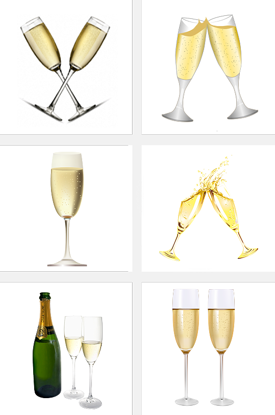香槟高脚杯装饰素材