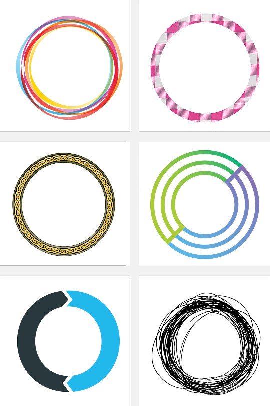 彩色圆环线条素材