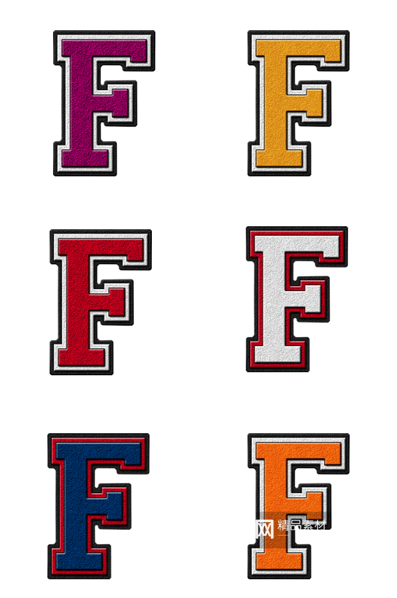 大写字母F设计样式素材