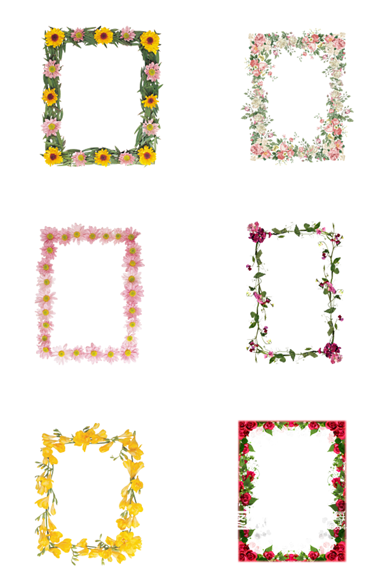 花卉拍照框边框素材素材
