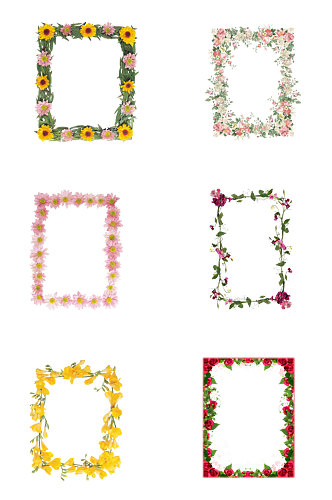花卉拍照框边框素材