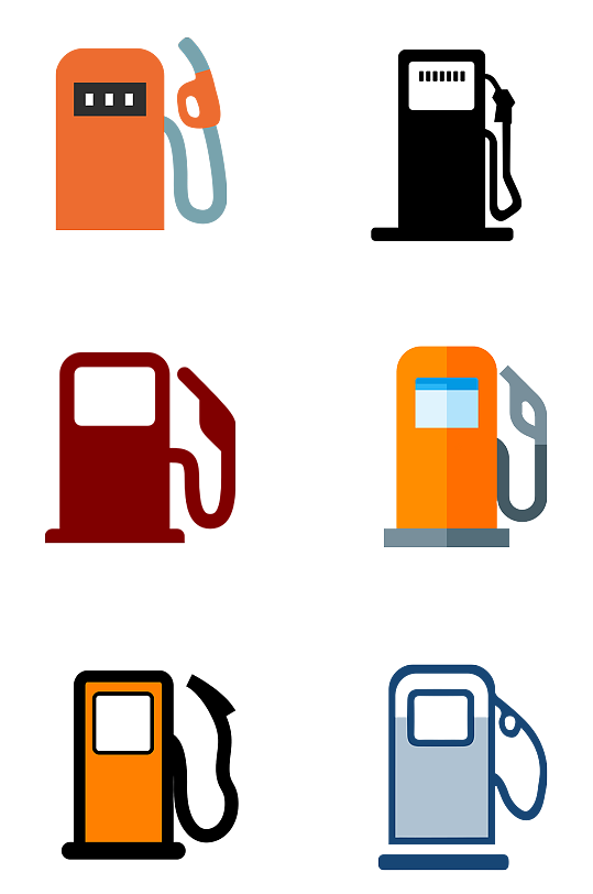 扁平加油站图标元素