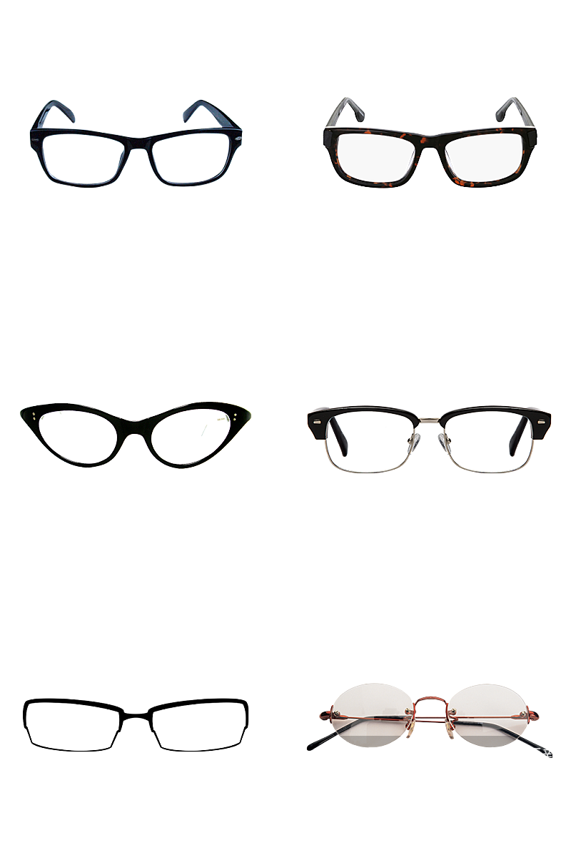 眼镜样式类型大全素材