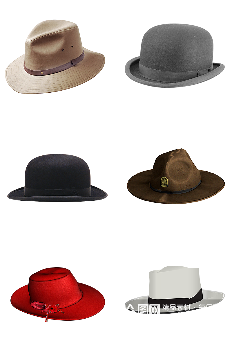 西式礼帽搭配装饰素材
