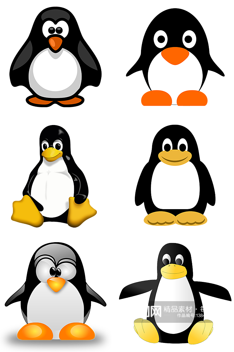 企鹅卡通企鹅扁平企鹅素材