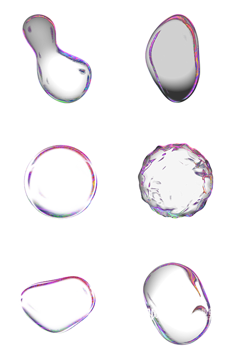 水滴元素彩色光彩水滴素材