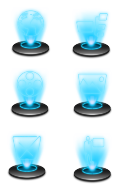 蓝色立体科技icon