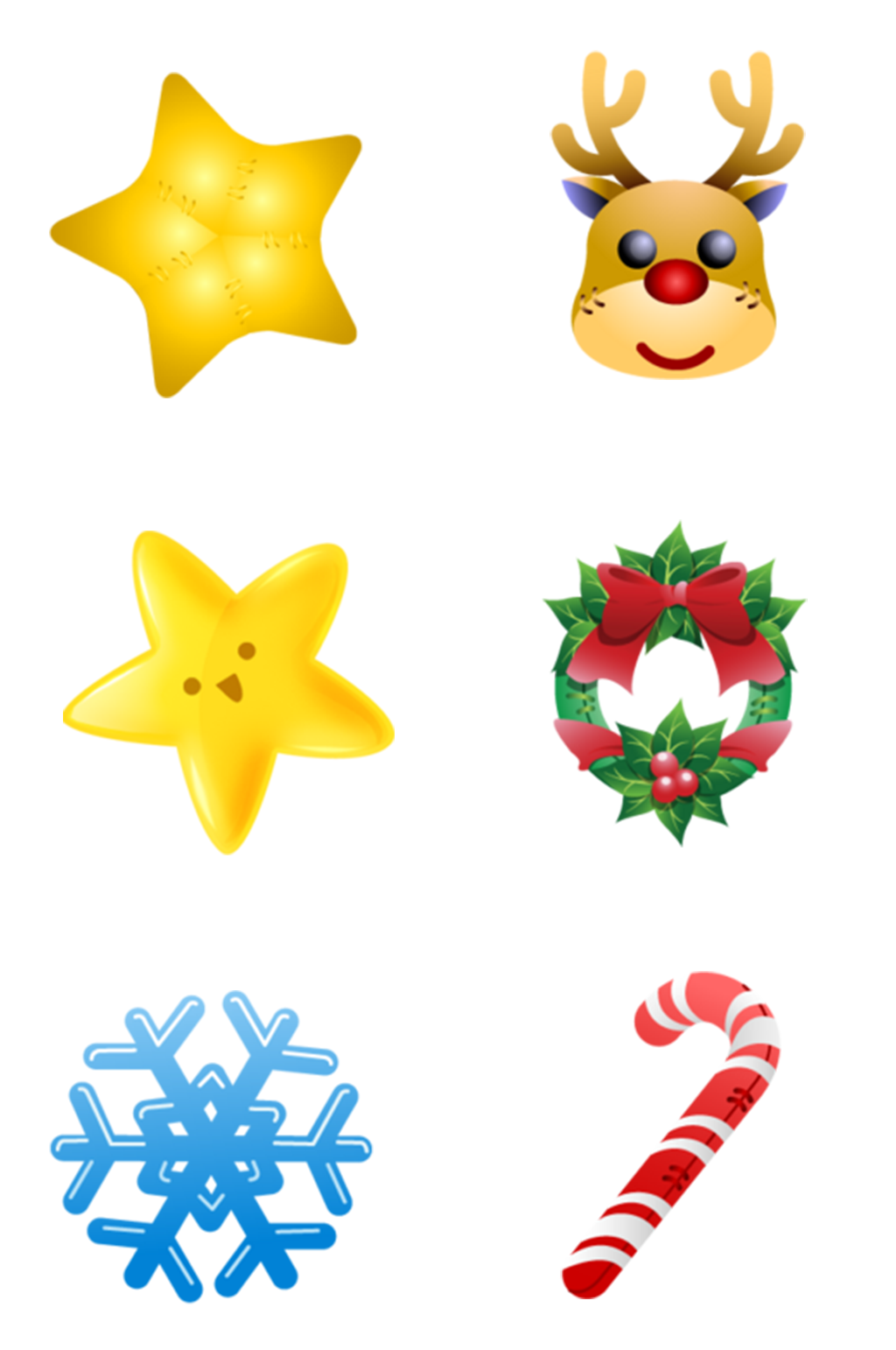星星拐杖雪花圣诞素材