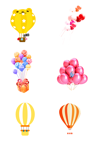气球漂浮素材手绘氢气球