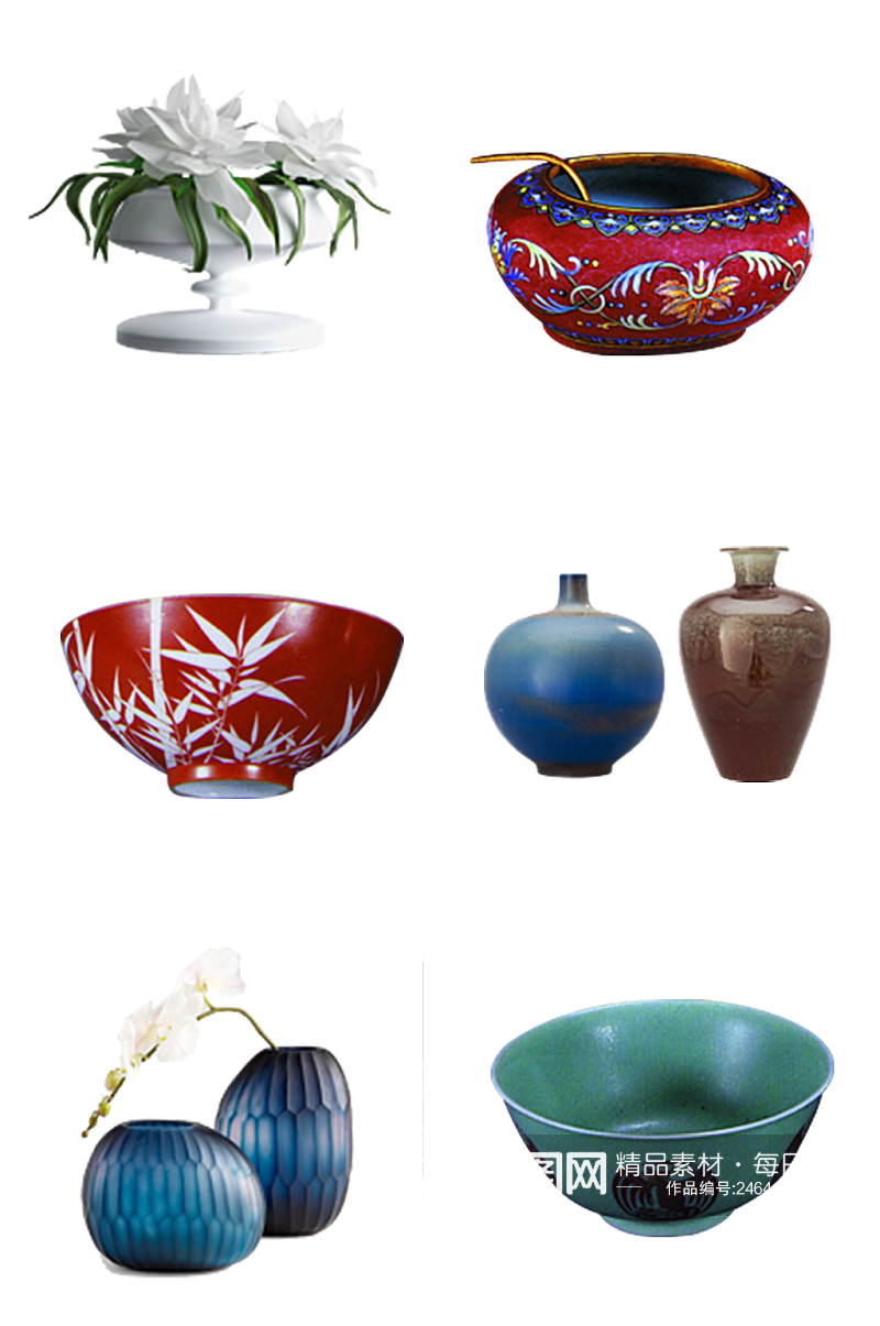 国潮中式瓷器花瓶素材