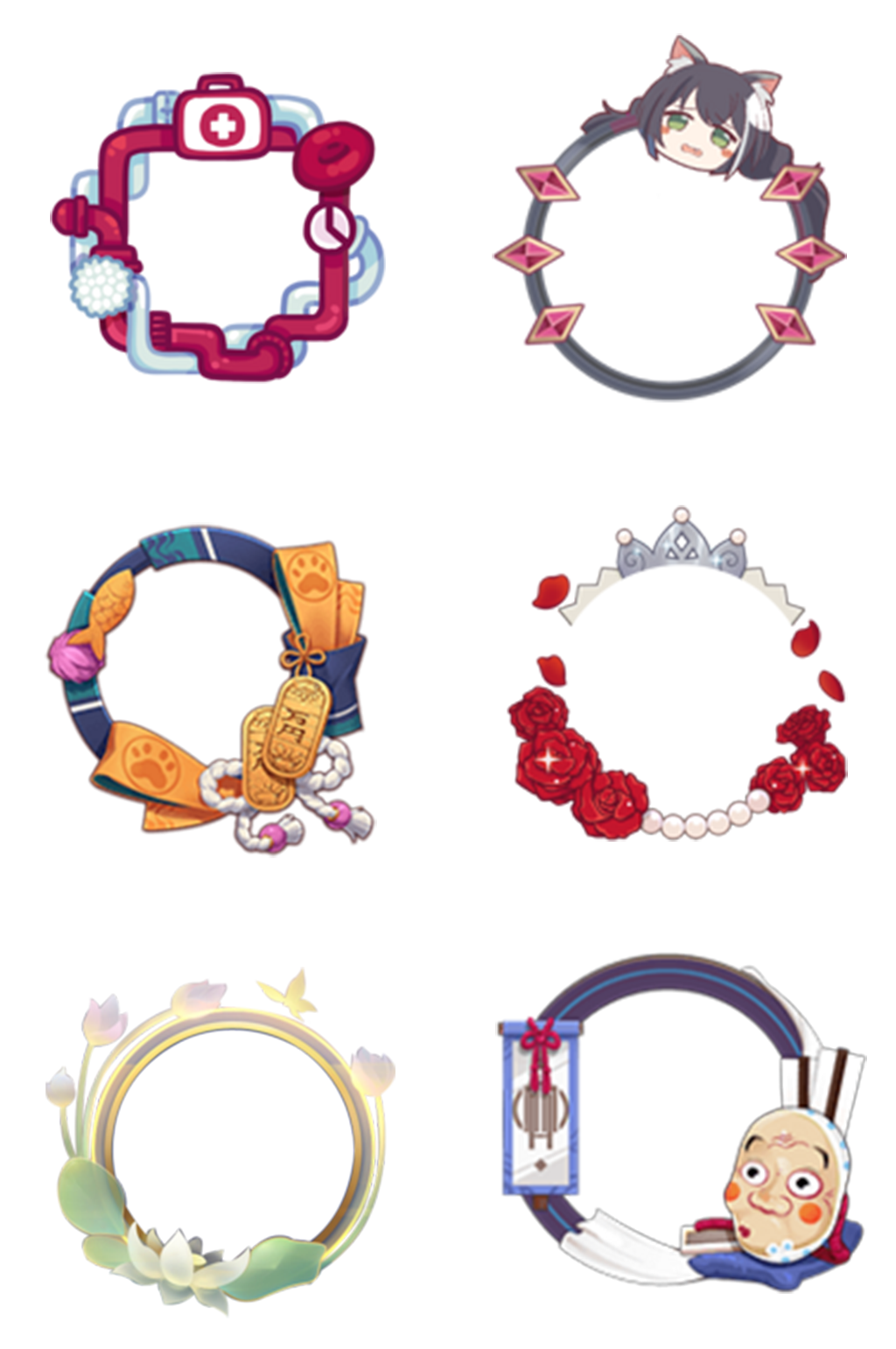 卡通手绘节日头像挂件素材