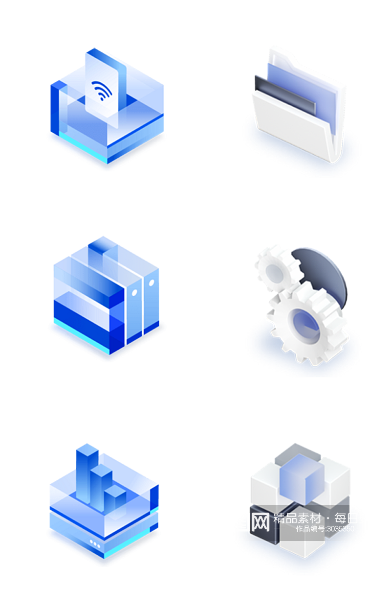 科技立体图标互联网素材素材