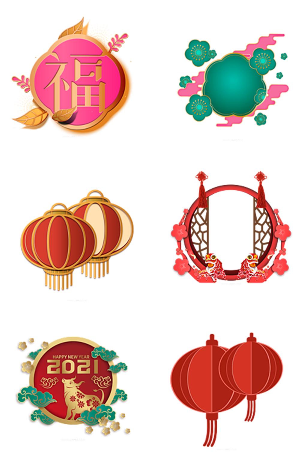 国风红色喜庆春节素材素材
