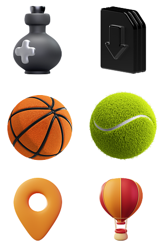 橄榄球定位氢气球3D素材