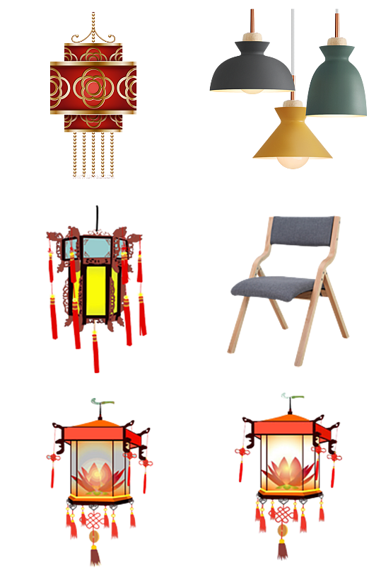 灯笼素材凳子吊灯