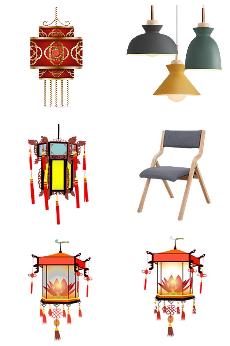 灯笼素材凳子吊灯素材