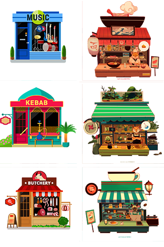 建筑素材商店元素