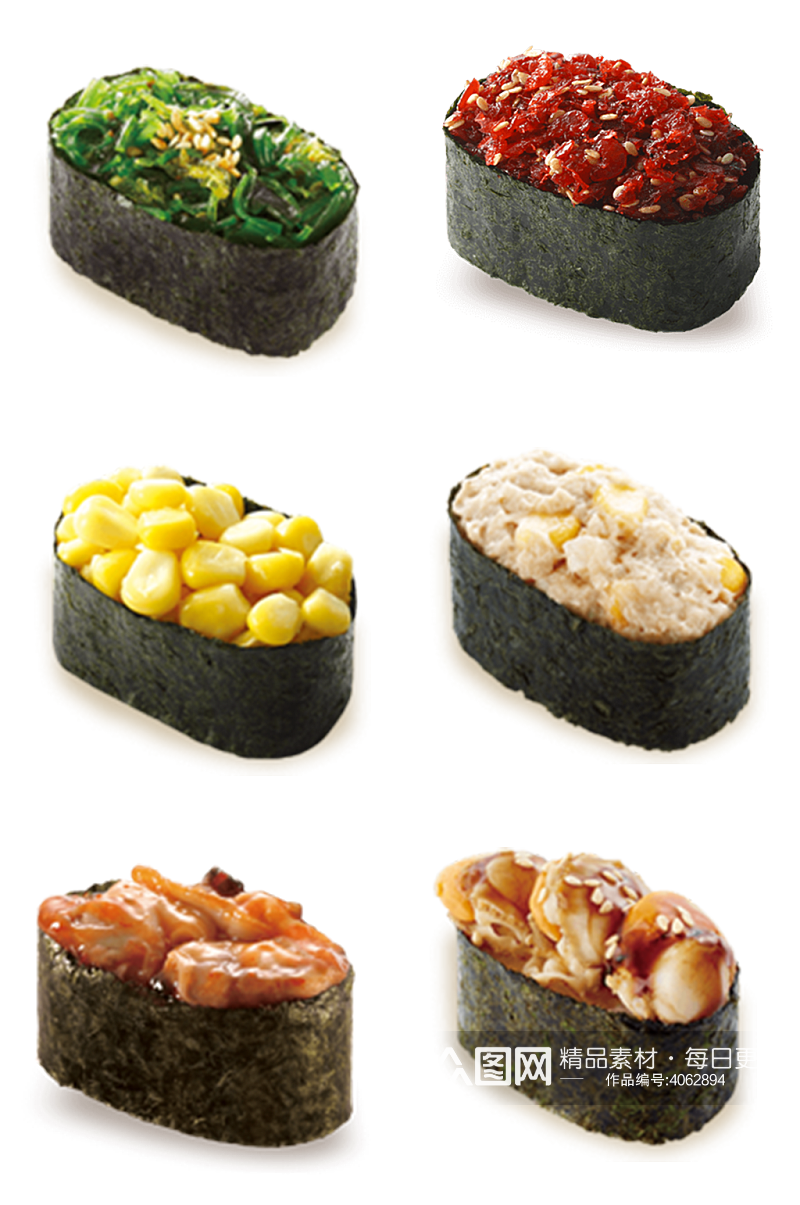 日式美食三文鱼饭团素材
