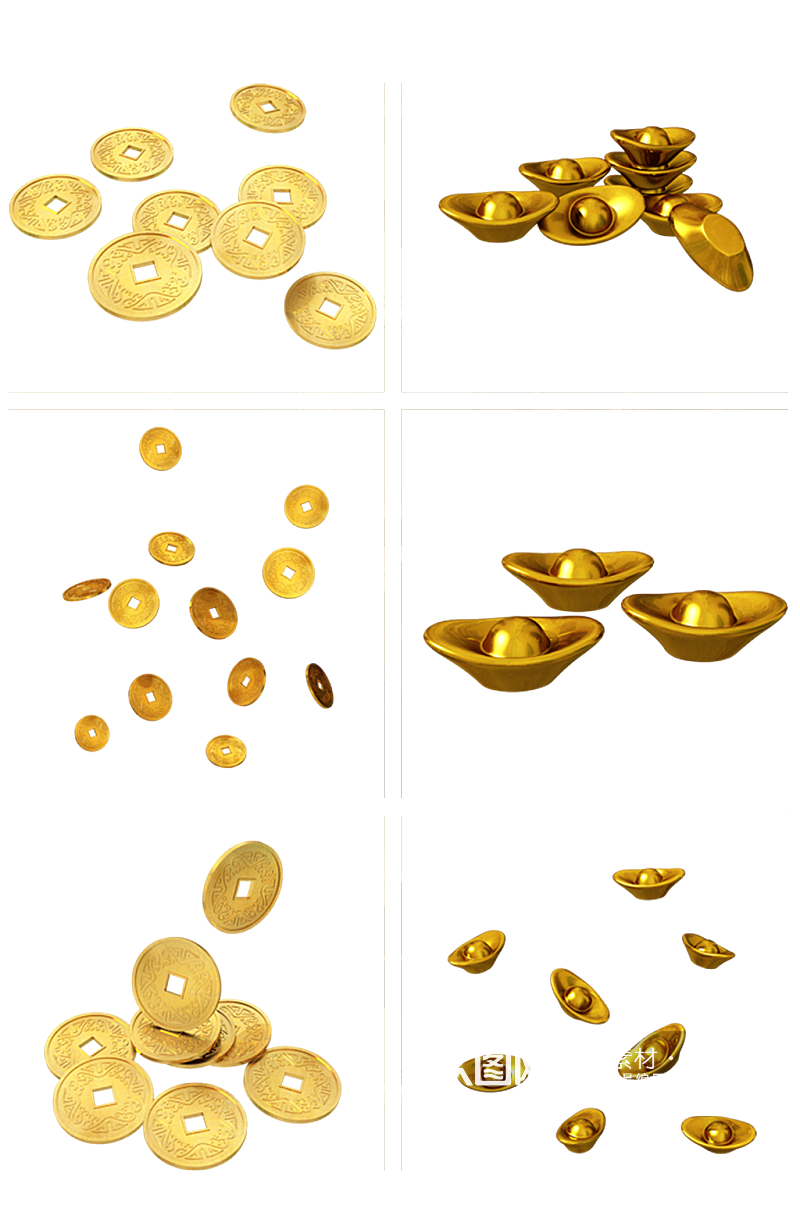 金币铜钱元宝素材素材
