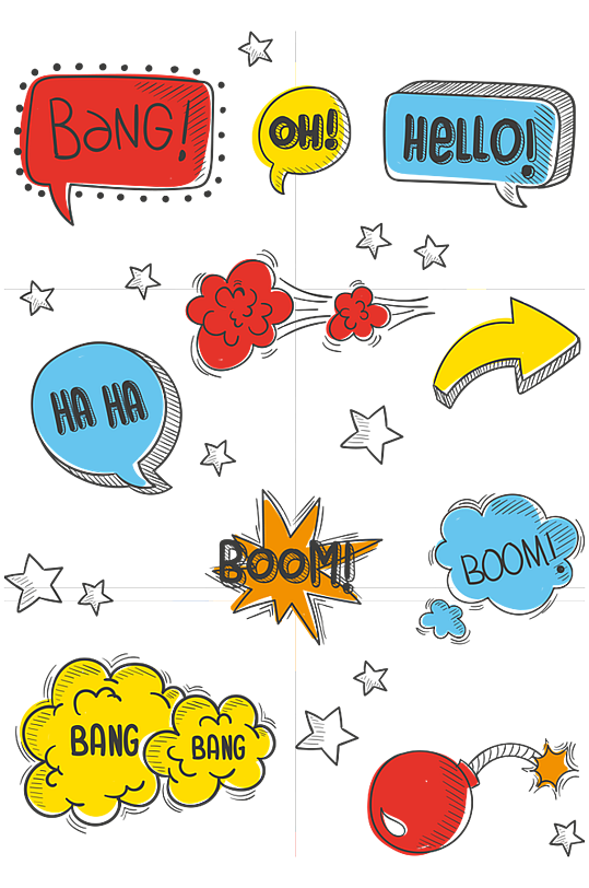 卡通标签贴纸对话框-众图网