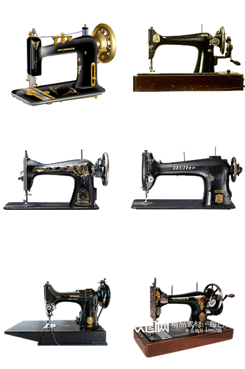 缝纫机裁缝工厂设备素材
