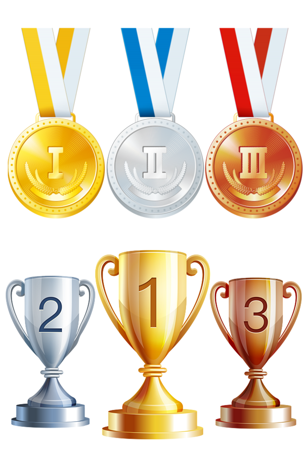 金牌奖杯荣誉证书素材