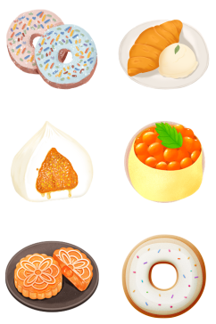中秋月饼甜甜圈美食