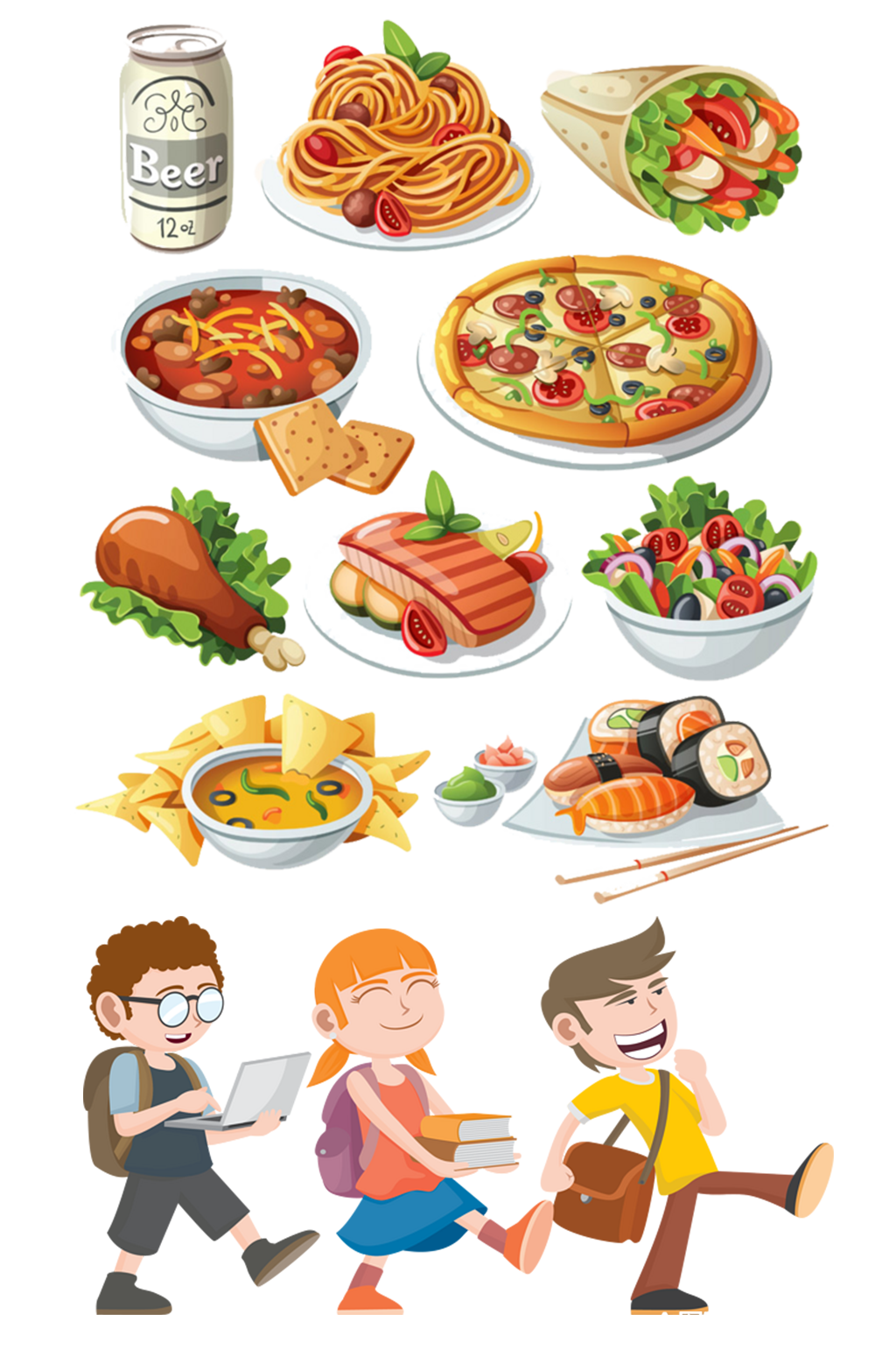 美食特色卡通人物素材
