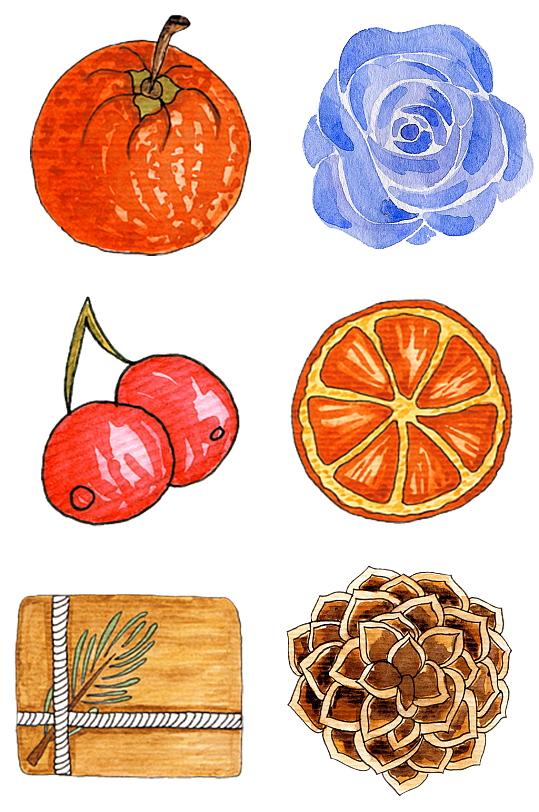 水果蔬菜手绘装饰