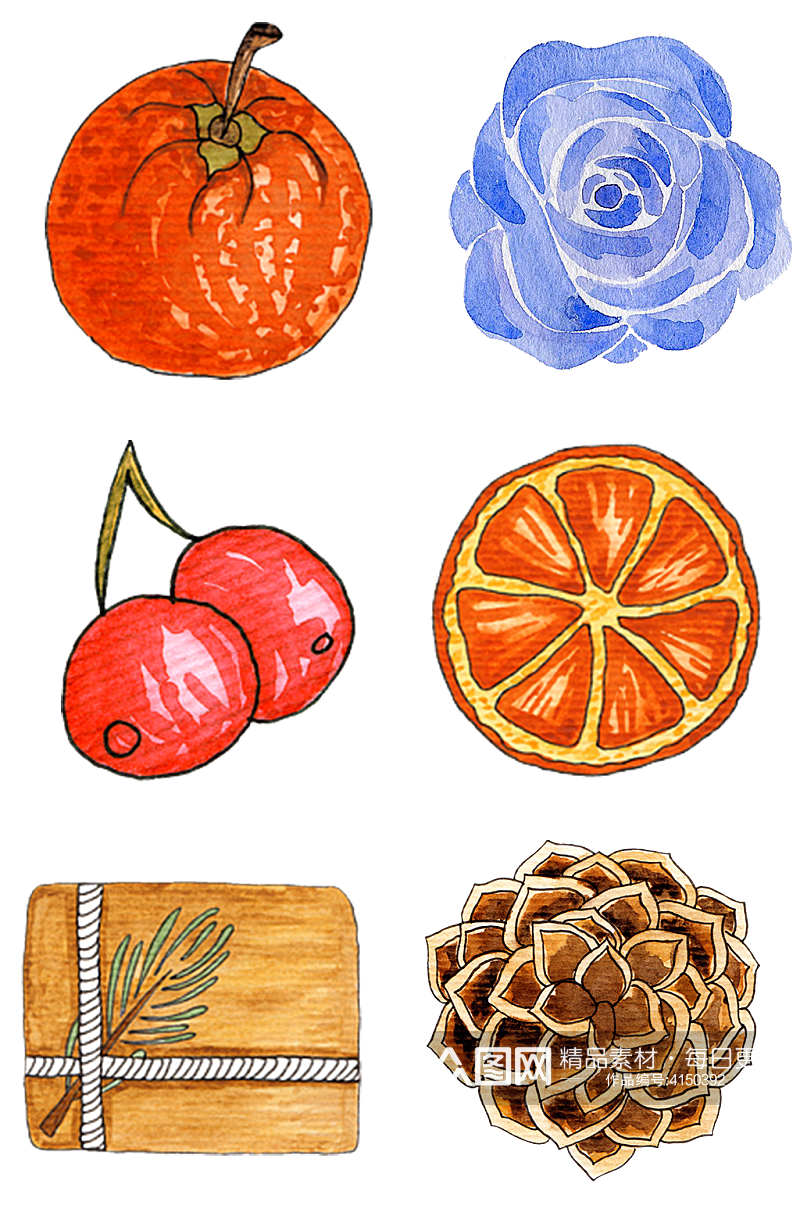 水果蔬菜手绘装饰素材