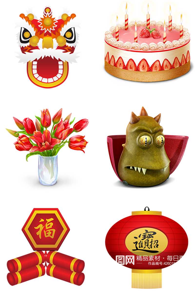 中式国潮春节装饰素材