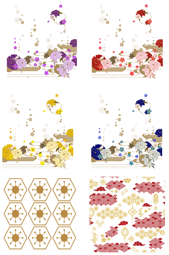 国潮春节装饰底图素材