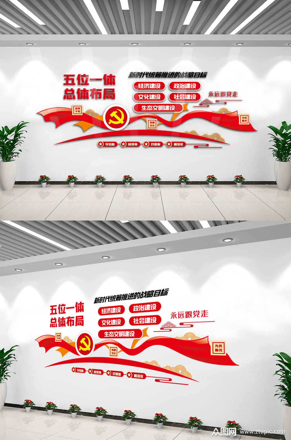 五位一体总体布局内容文化墙设计图