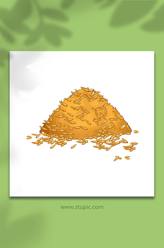 杂交水稻矢量插画简约水稻丰收插画素材手绘麻袋丰收粮食大米包装元素