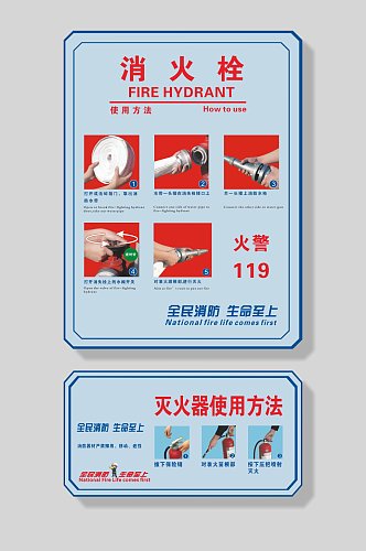 消防栓灭火器使用方法消费安全标识
