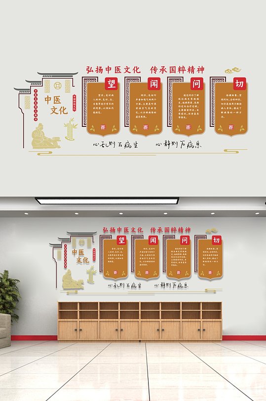 弘扬中医文化文化墙-众图网