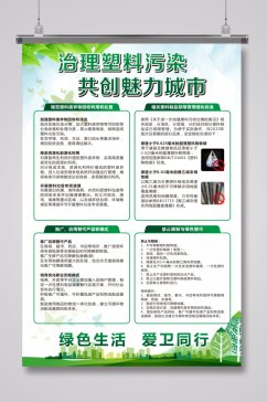 治理塑料污染展板海报