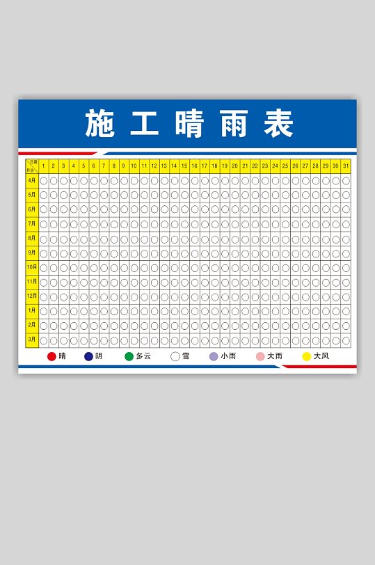 工地现场施工晴雨表