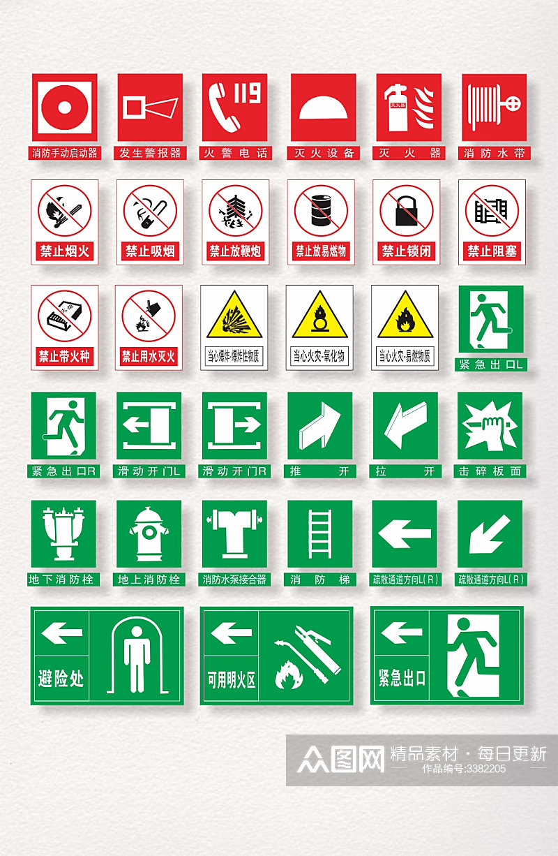 消防安全标识牌大全素材