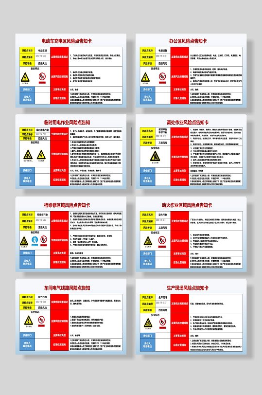 风险点告知卡大全