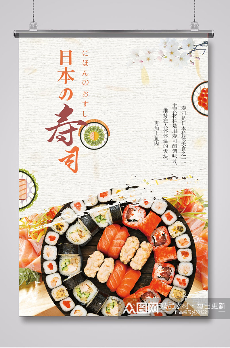 创意日式寿司餐饮海报素材