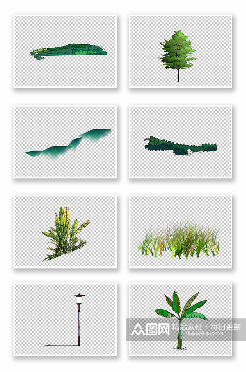 园林绿植免抠素材13素材