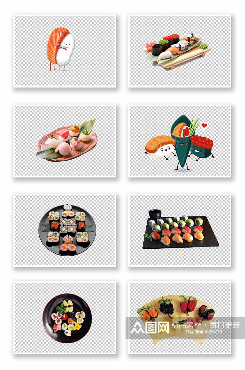 卡通寿司刺身免抠素材素材