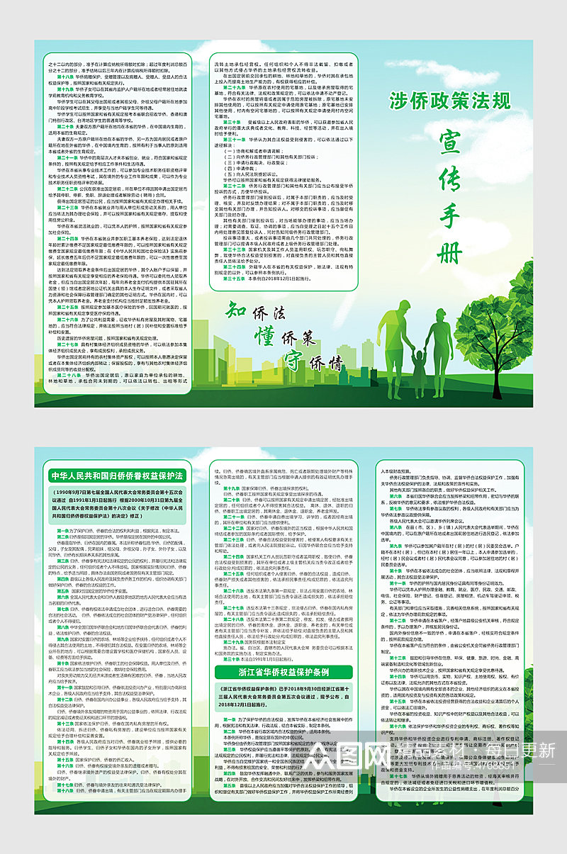 中国浙江绿色涉侨政策宣传三折页素材
