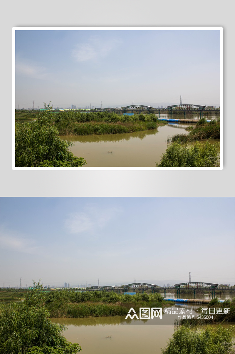 西安浐灞湿地公园风光1素材