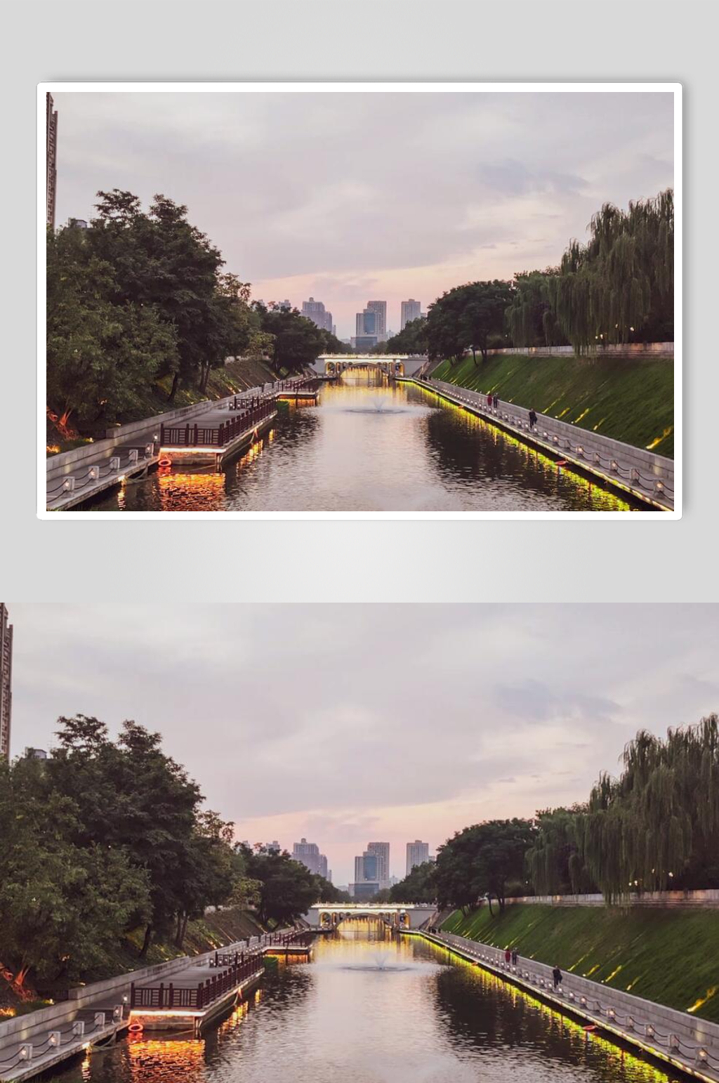 西安环城公园景区晚霞素材