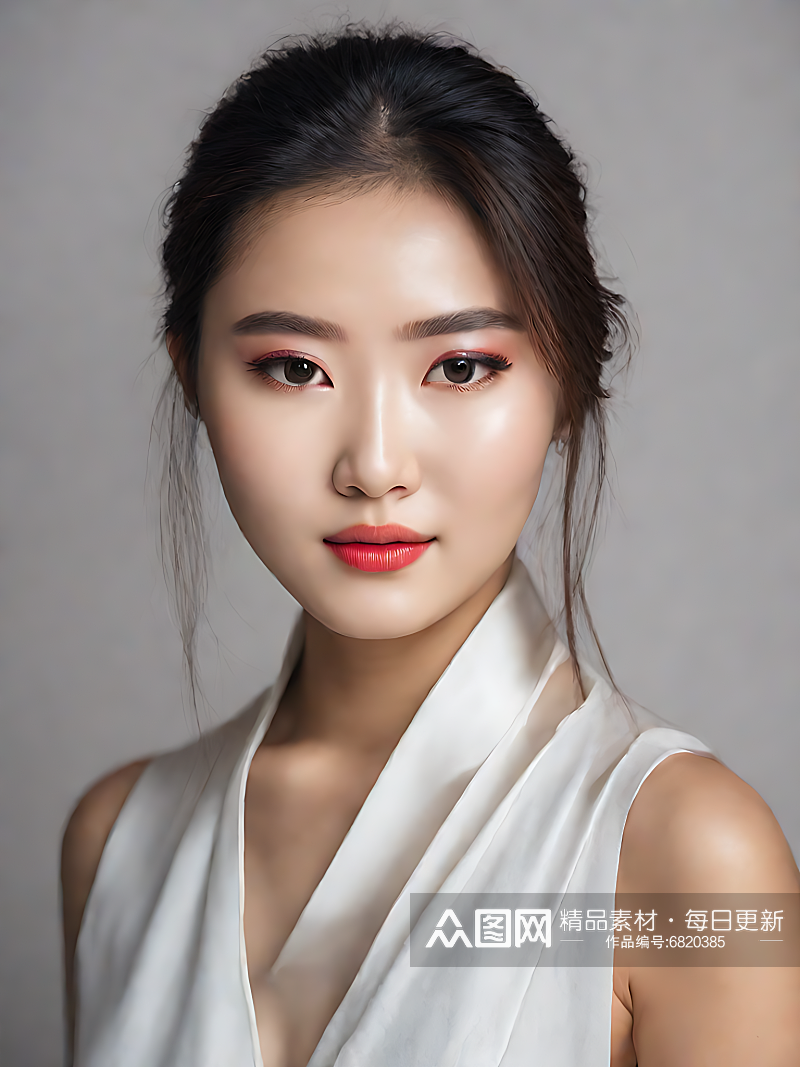 摄影风亚洲美女模特AI数字艺术素材