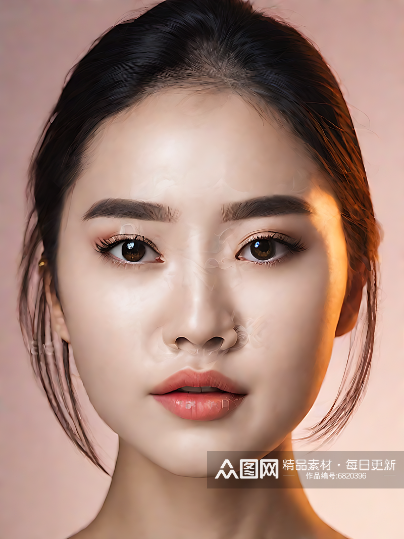 摄影风亚洲美女模特AI数字艺术素材