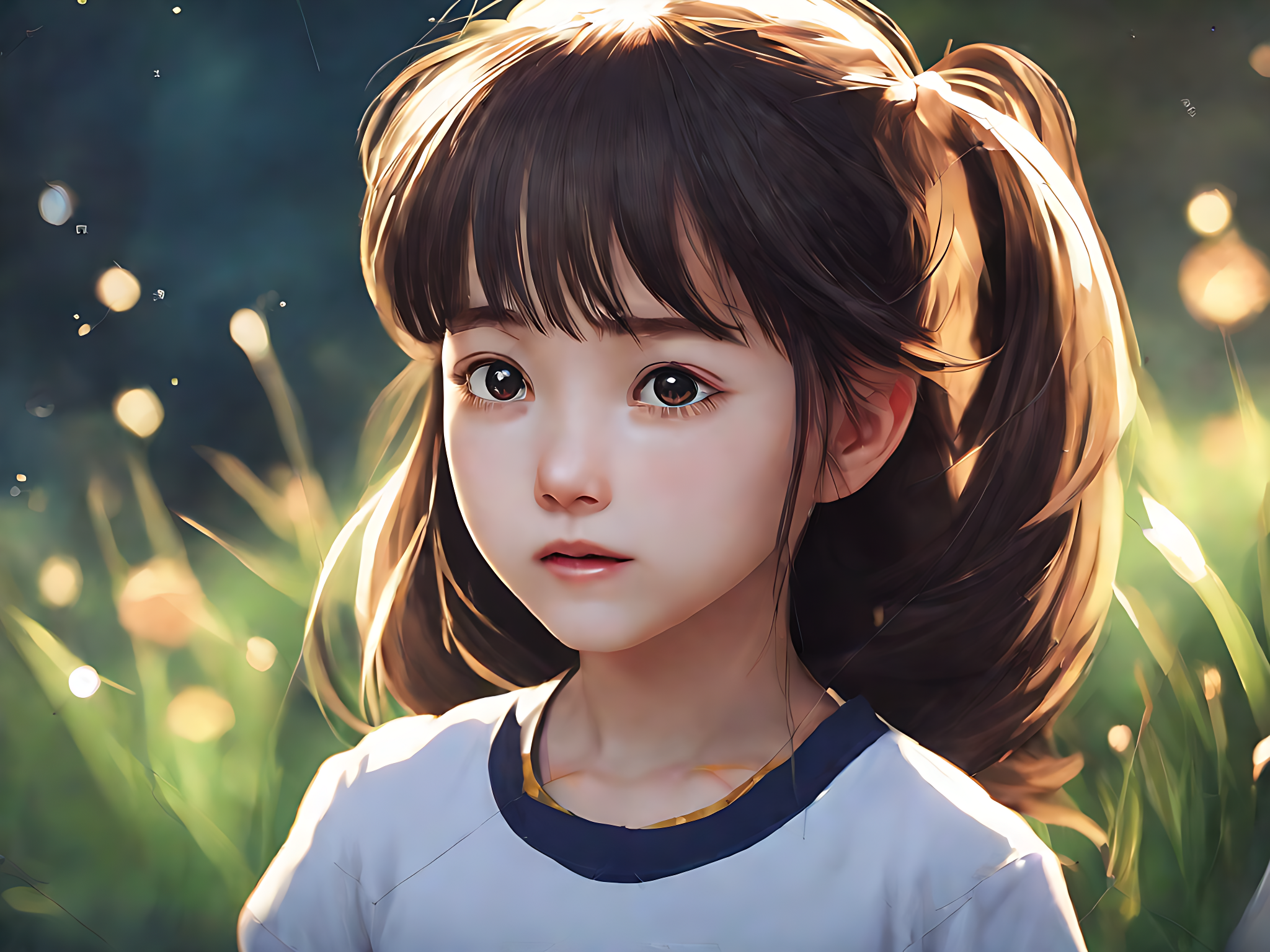动漫风可爱小女孩图片AI数字艺术素材