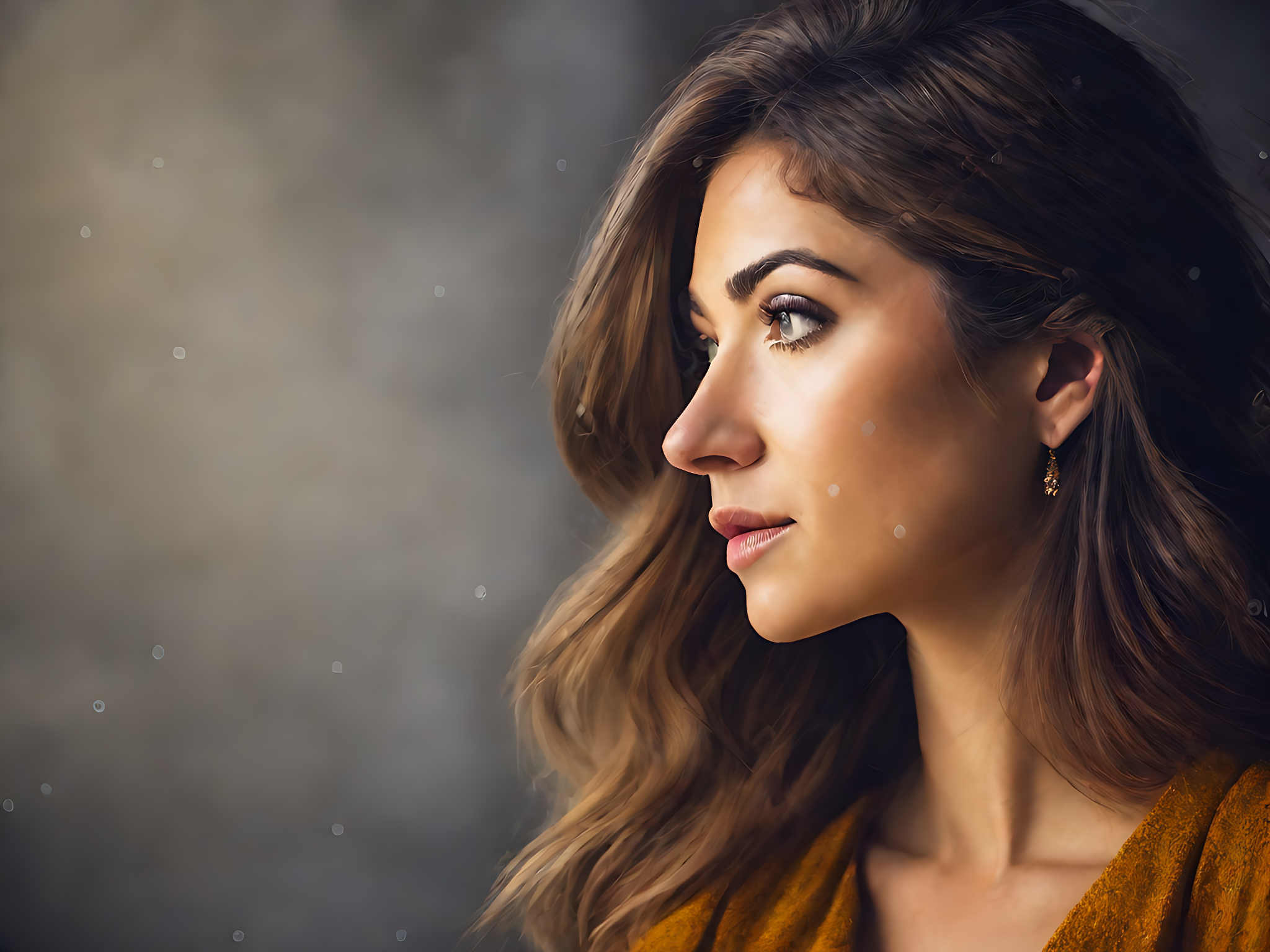 摄影风女性侧颜AI数字艺术素材